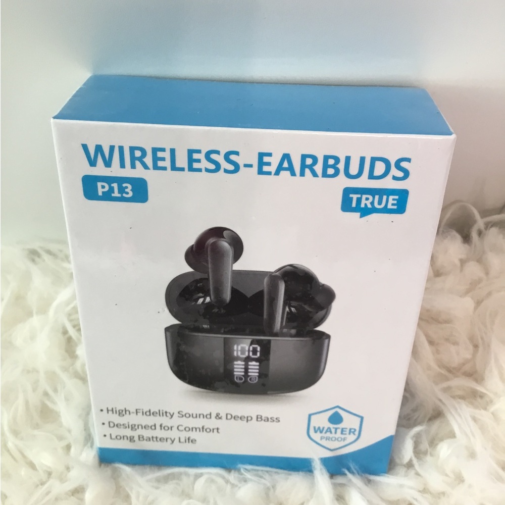 Black Wireless Earbuds P13